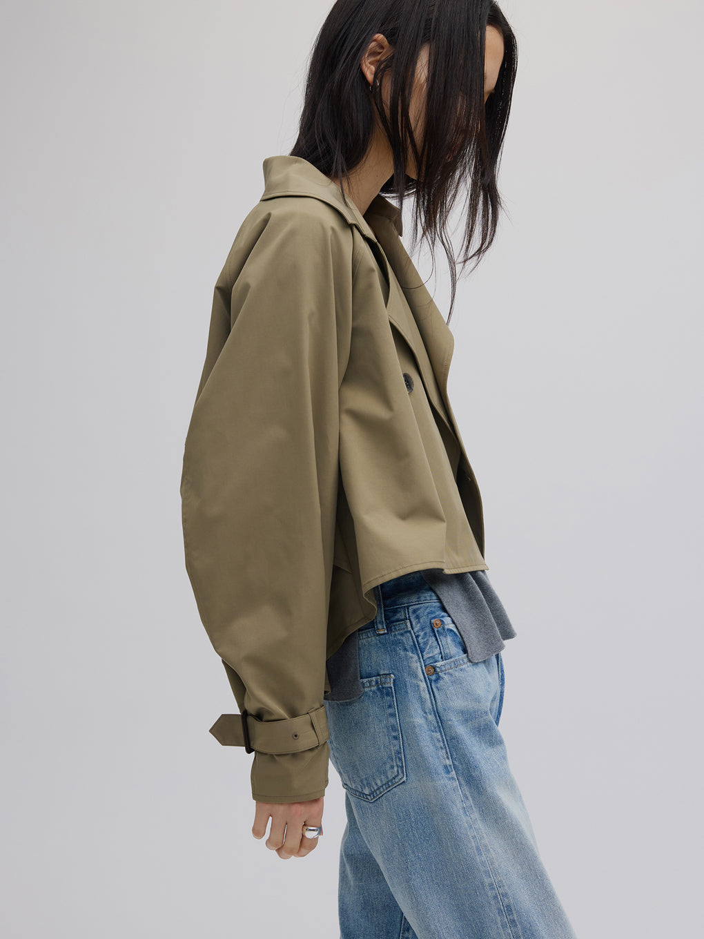 3WAY TULLE EMBROIDERY DOCKING TRENCH COAT