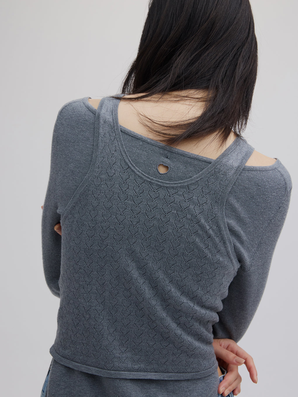 HEART TANK KNIT SET TOP