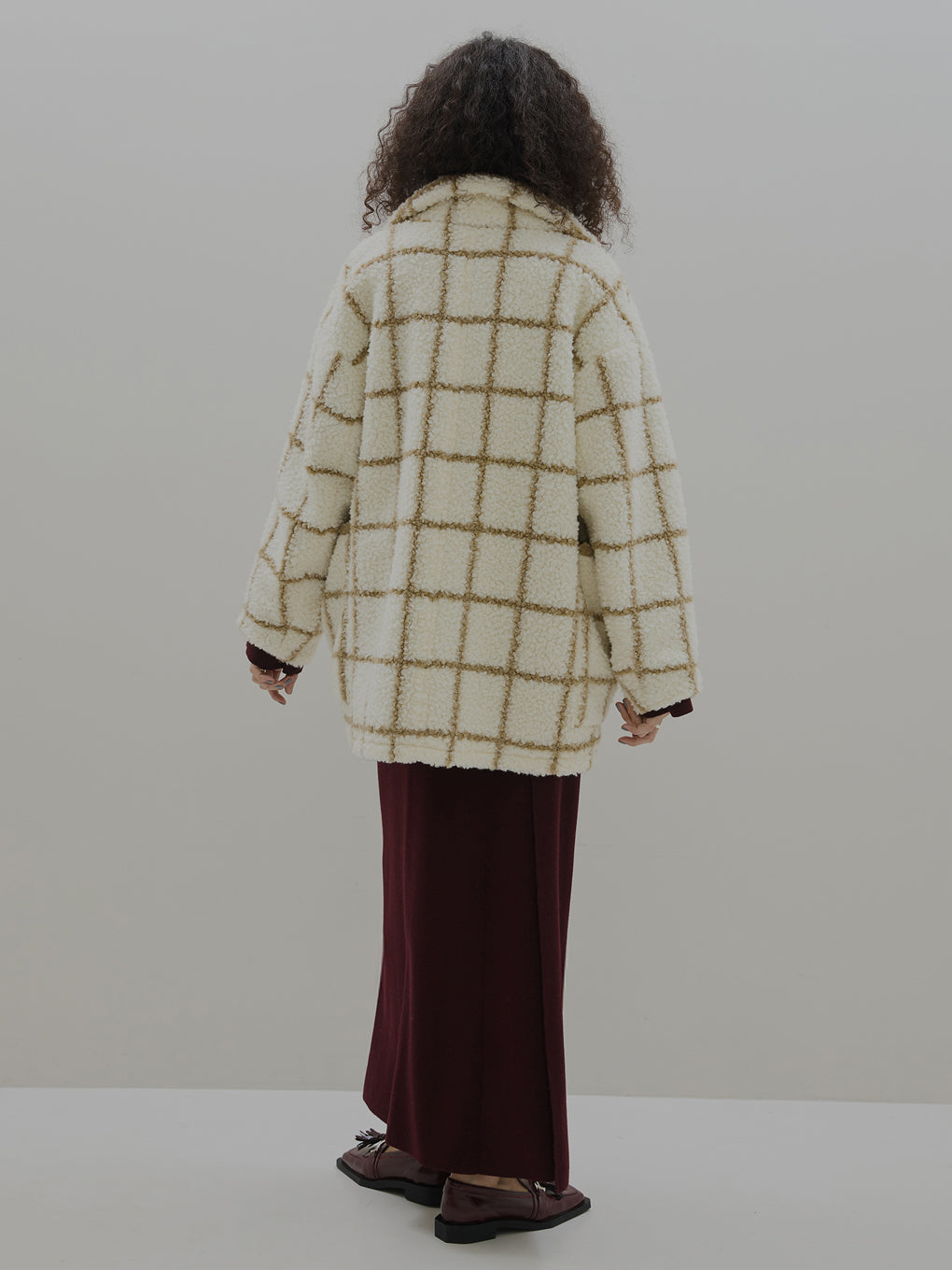 UND WINDOWPANE ZIPUP MIDI COAT