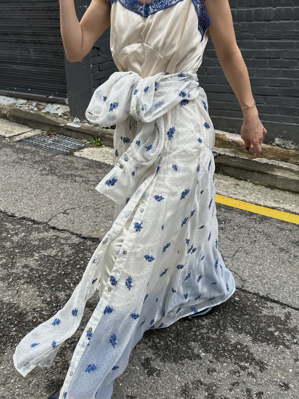 DOT FLOWER VEIL DRESS