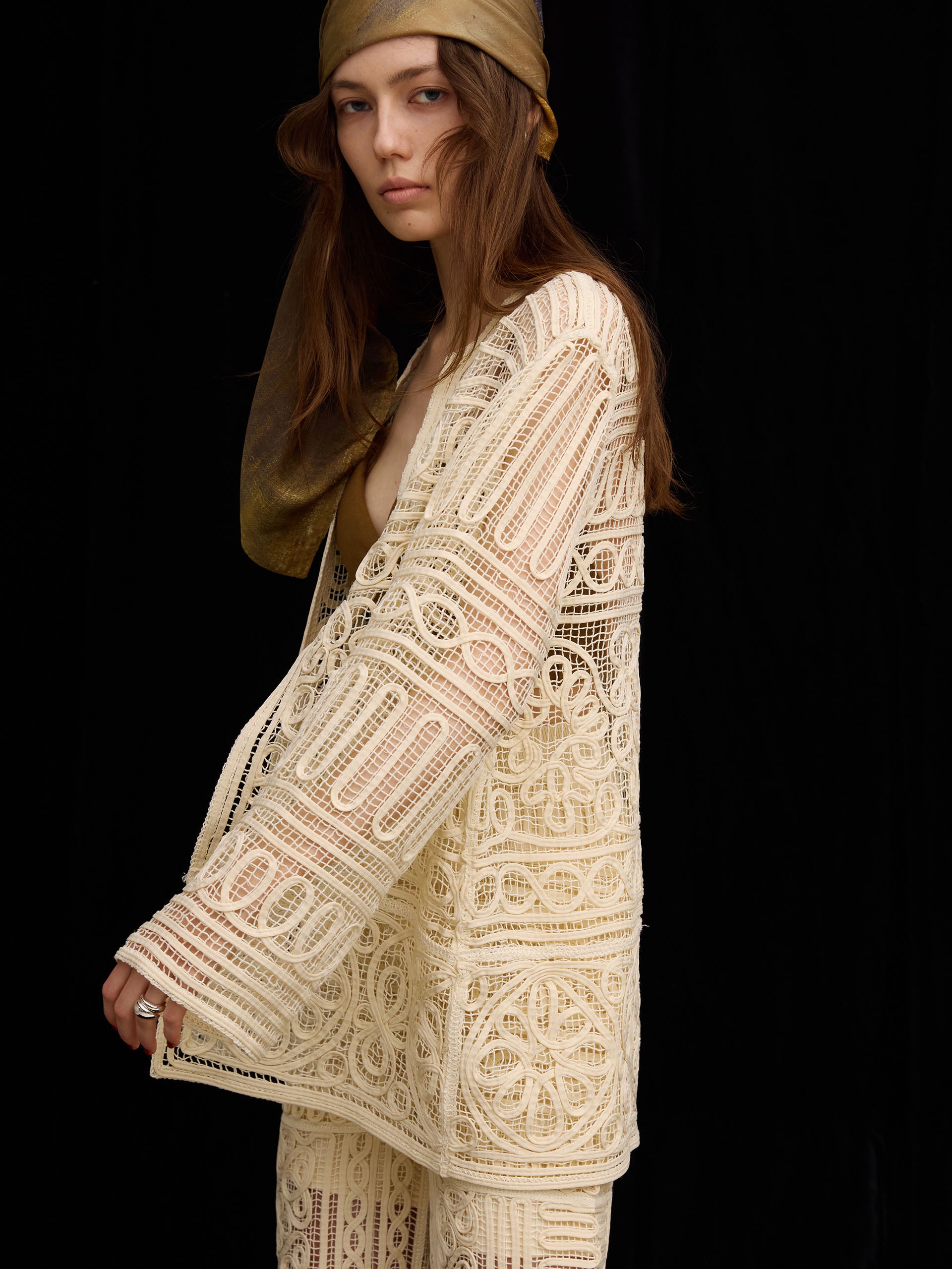 BATTEN LACE LIKE KNIT JACKET