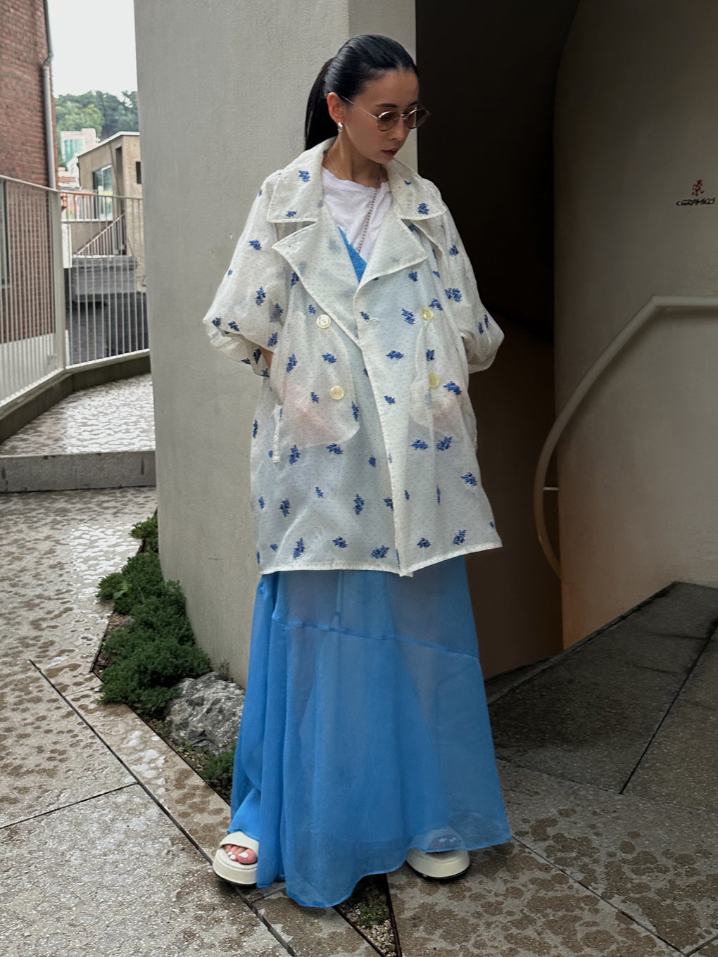 DOT FLOWER VEIL TRENCH