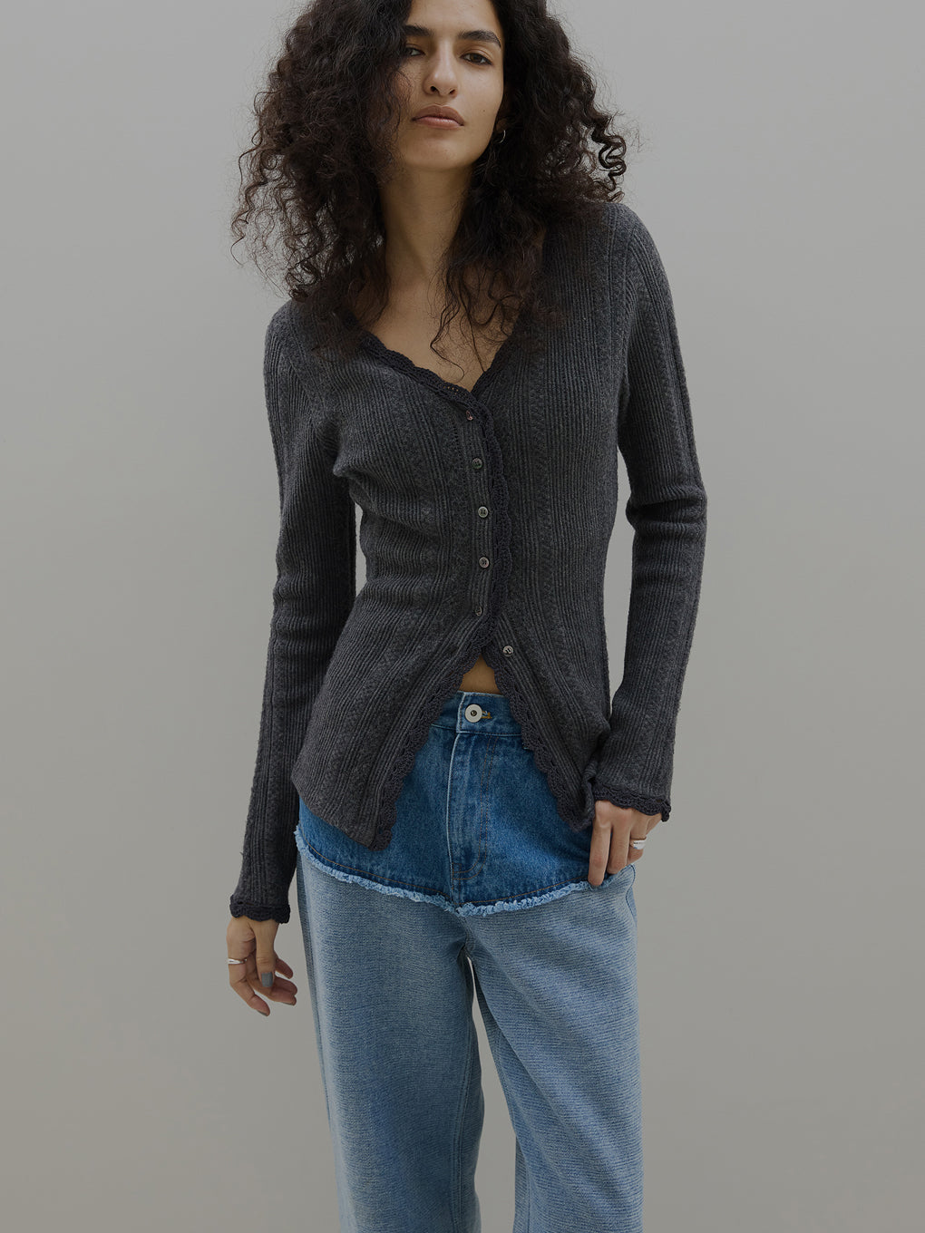 FLOCKY SWITCHING DENIM PANTS