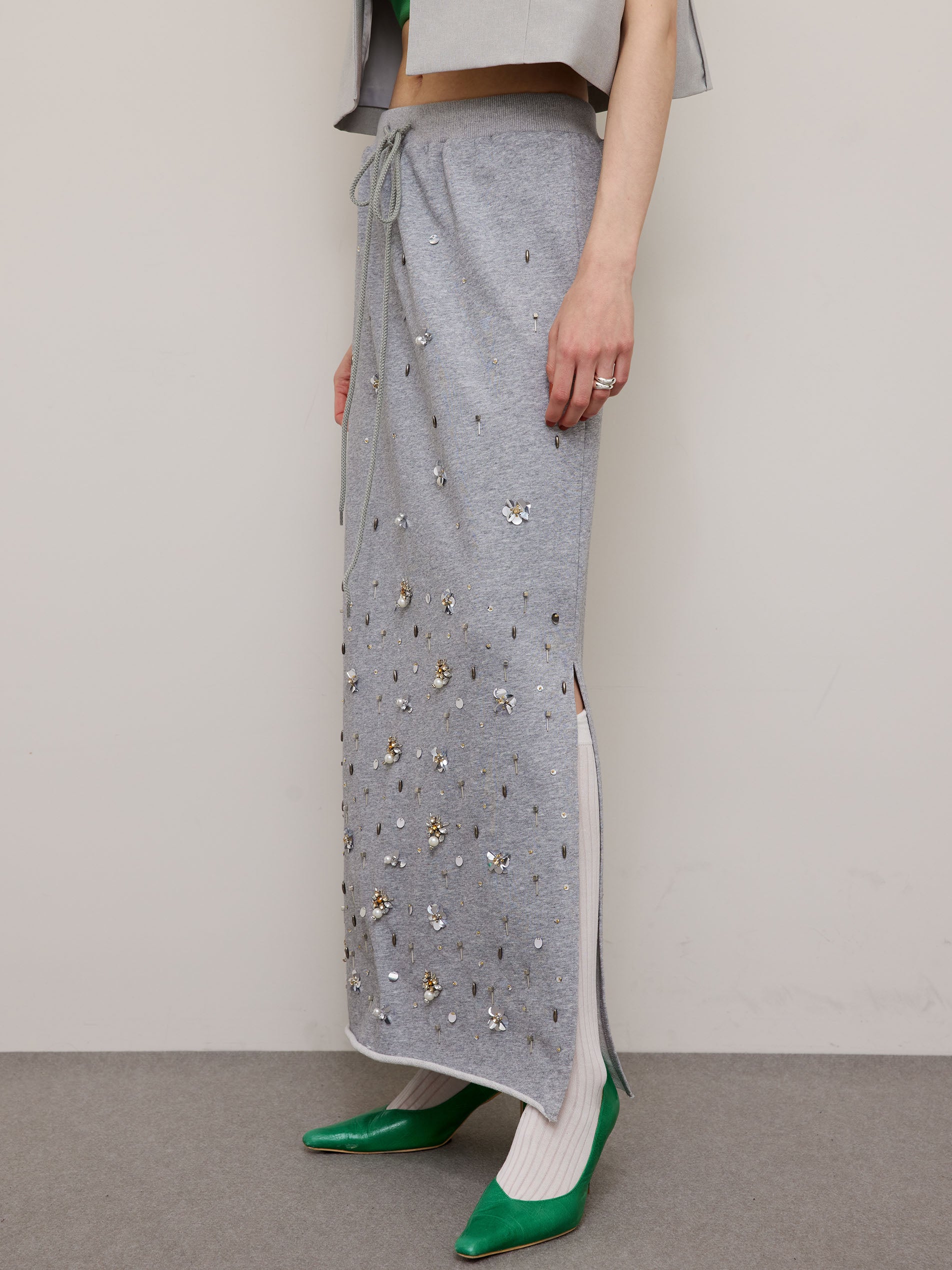 BIJOU MOTIF SWEAT SKIRT