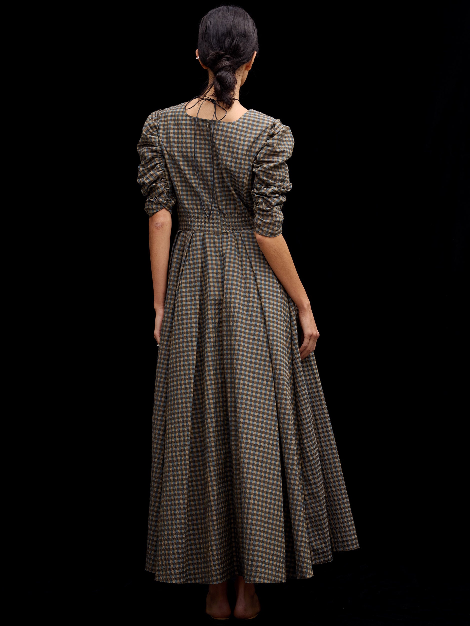 SEERSUCKER VOLUME HEM DRESS