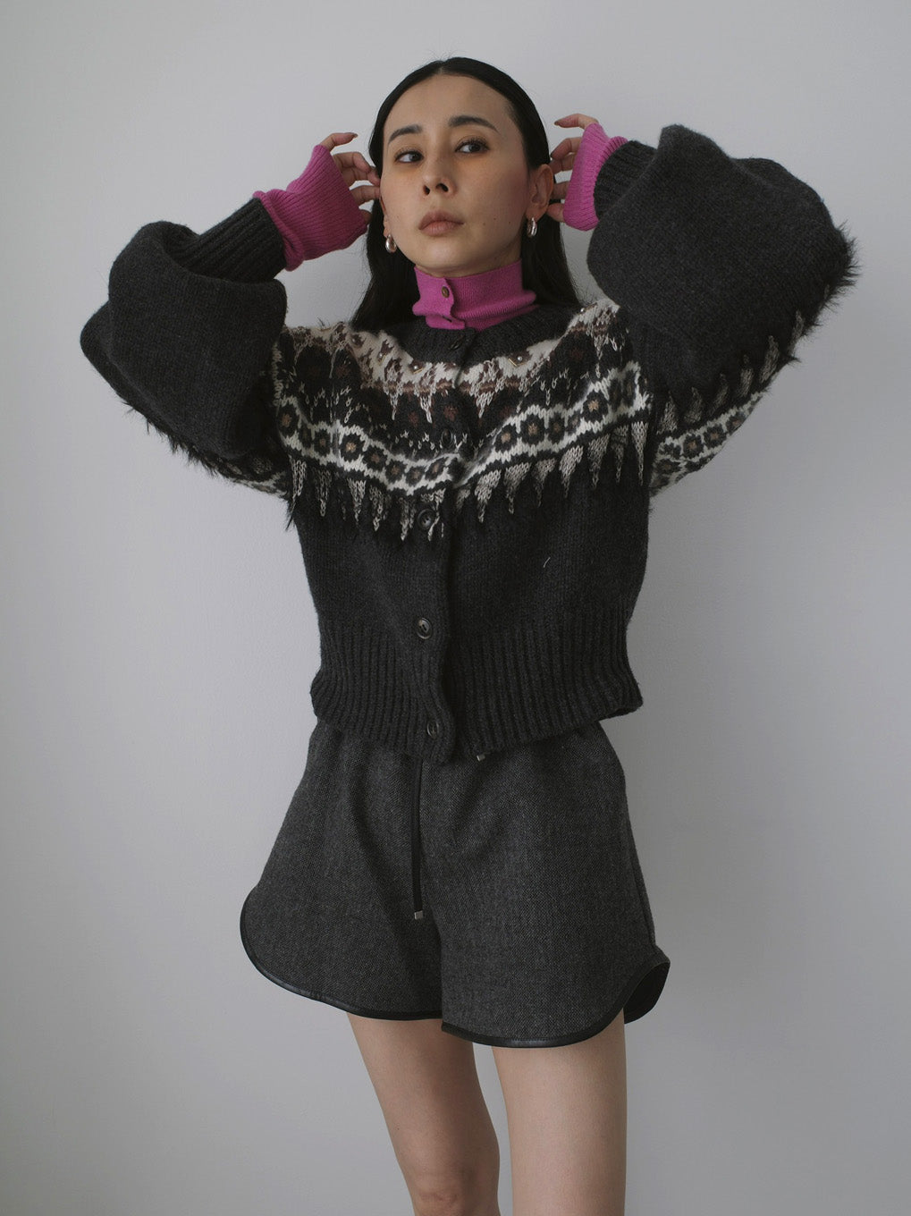UND 2WAY LADY NORDIC KNIT CARDIGAN