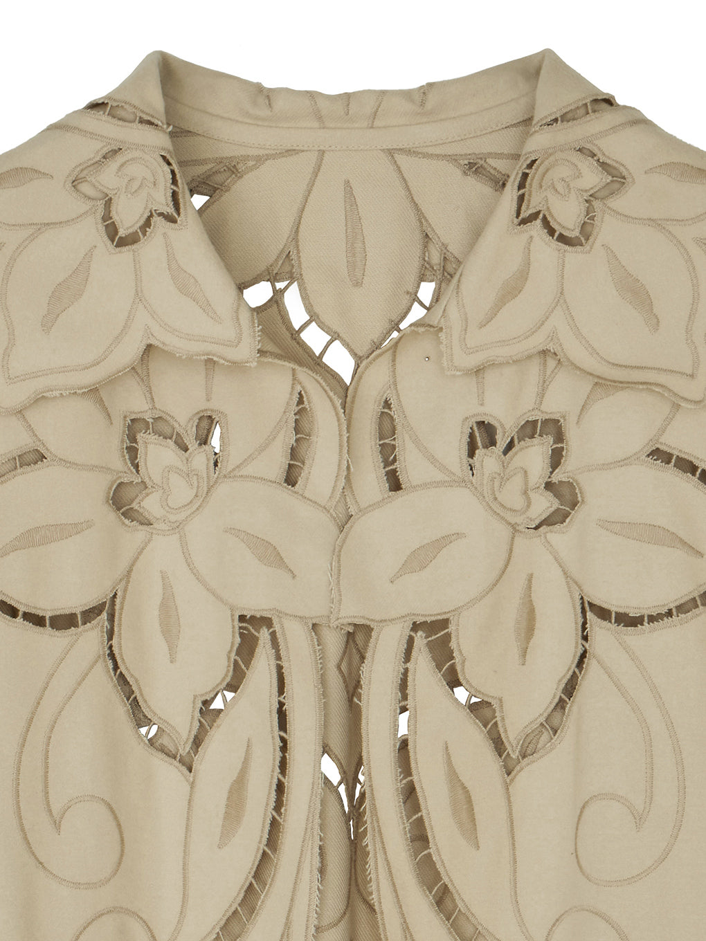 UND SCALLOPE EMBROIDERY OVERSIZE SHIRT