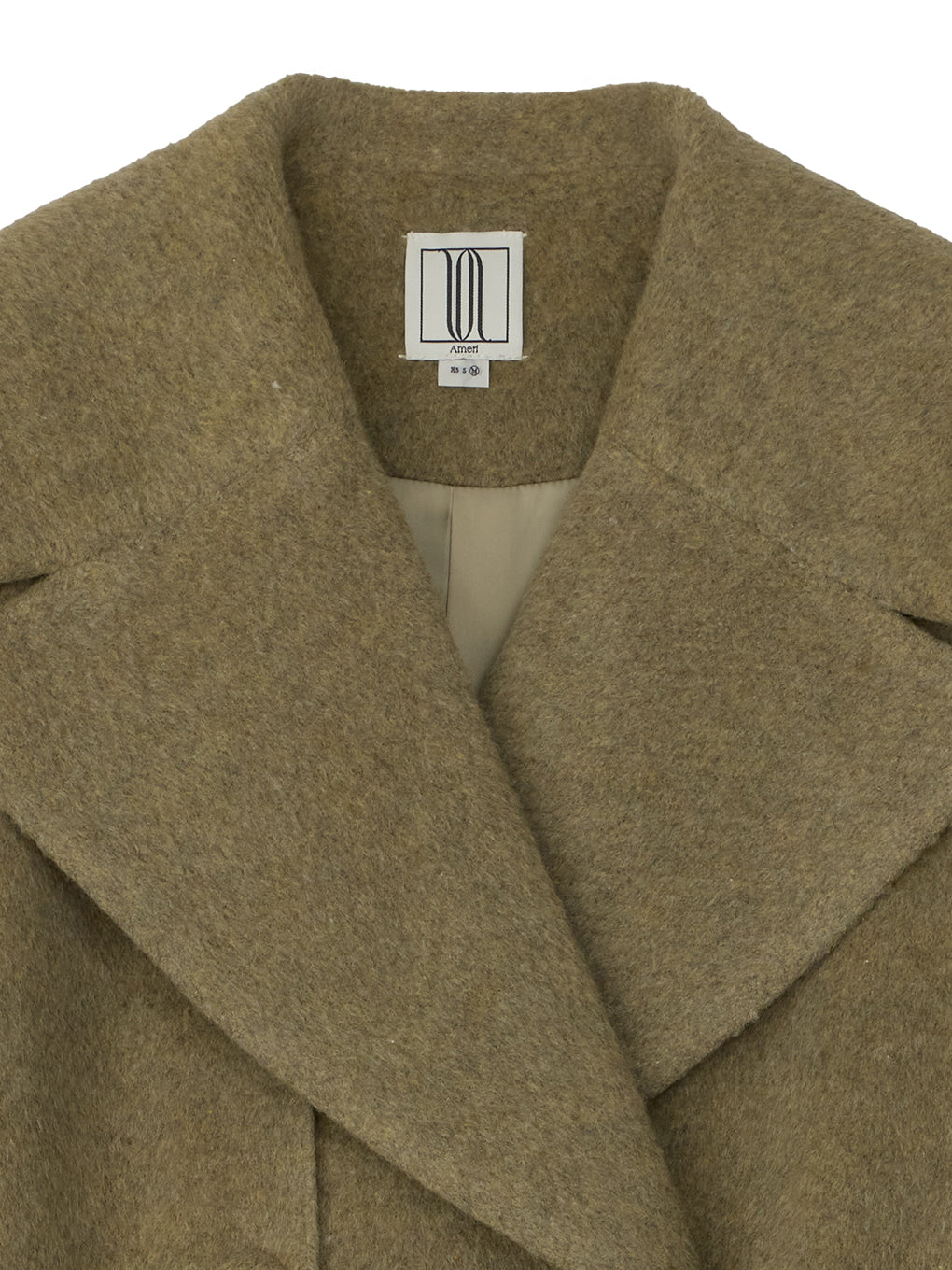 UND BIG ROUND COLLAR WOOL LONG COAT