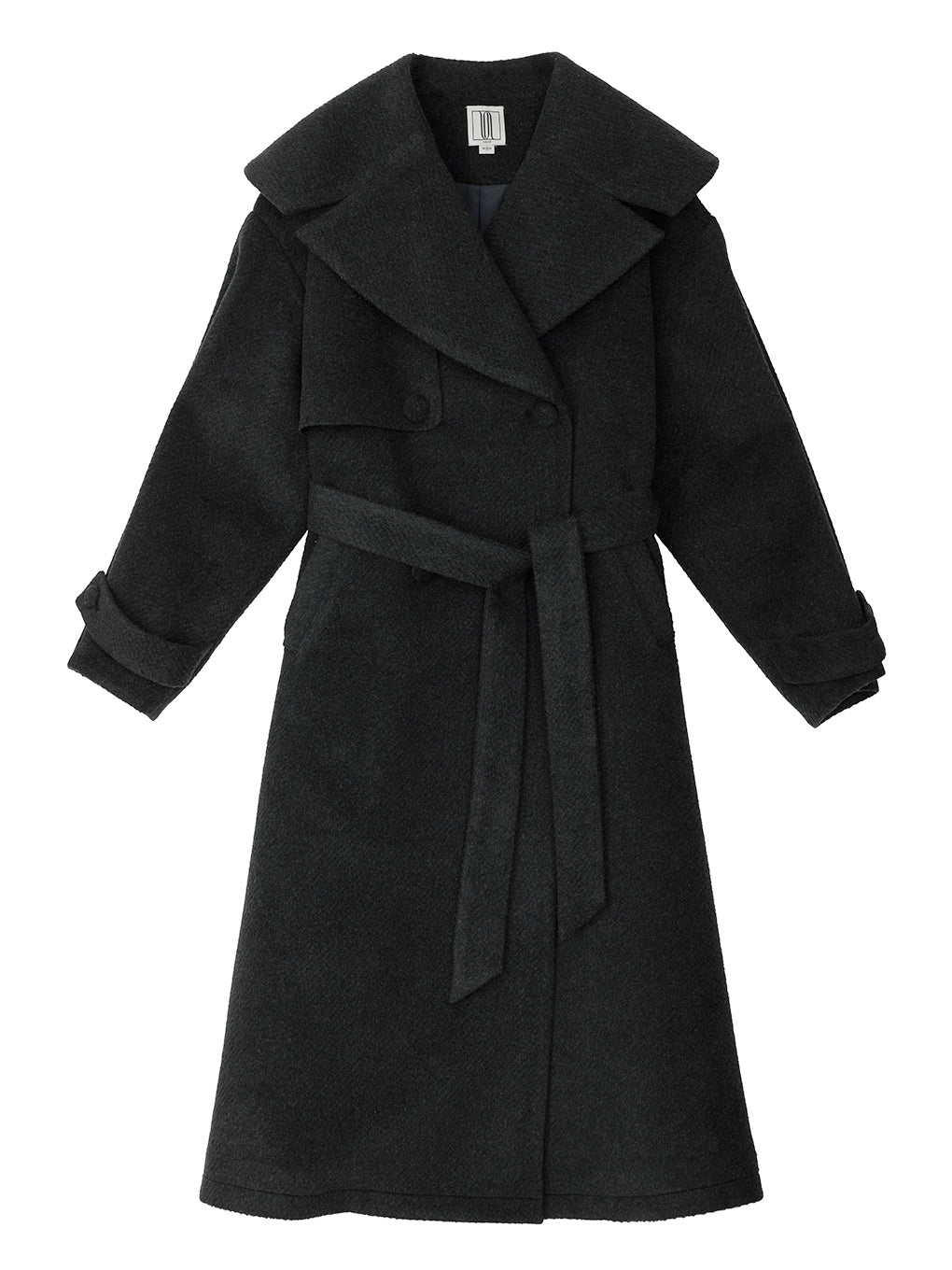 UND BIG ROUND COLLAR WOOL LONG COAT