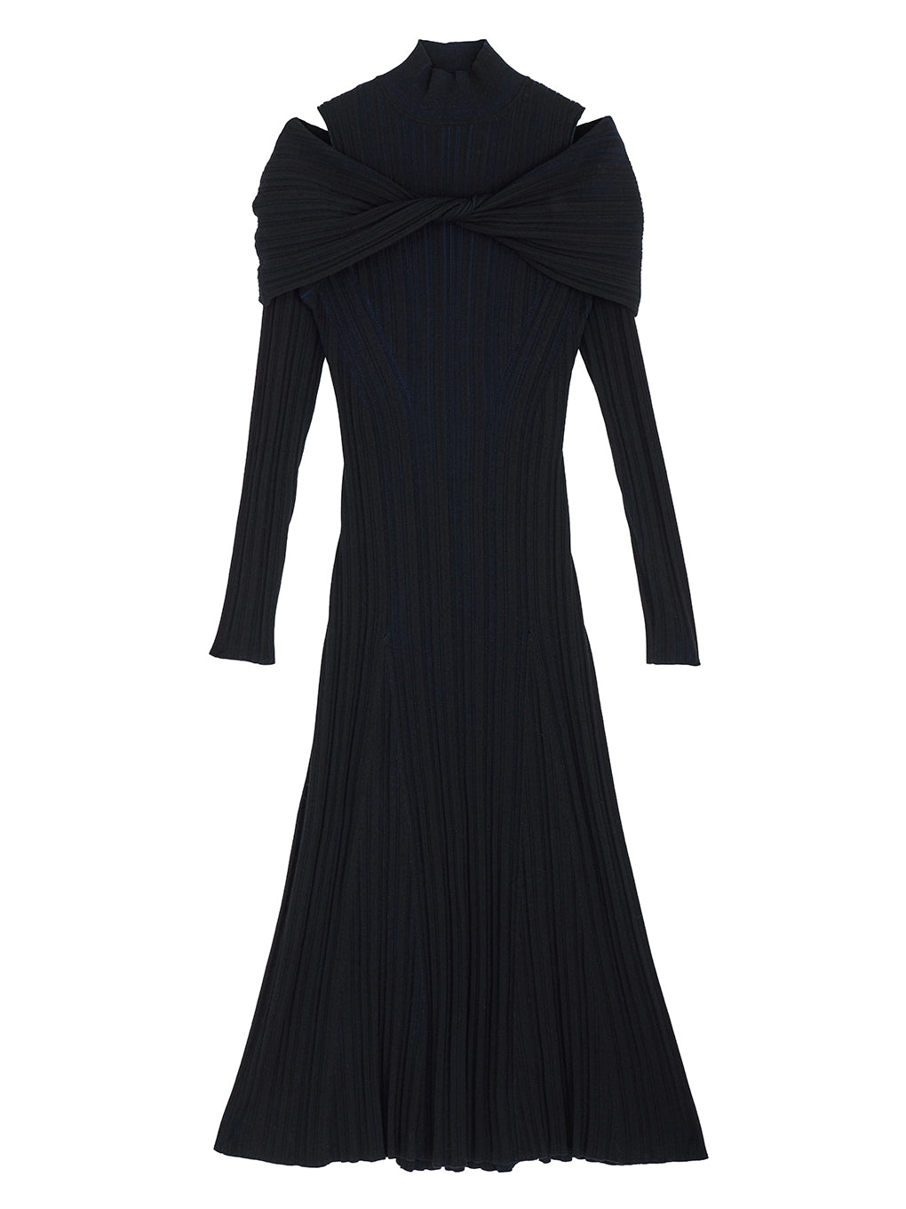 UND RANDOM RIB OFF SHOULDER KNIT DRESS