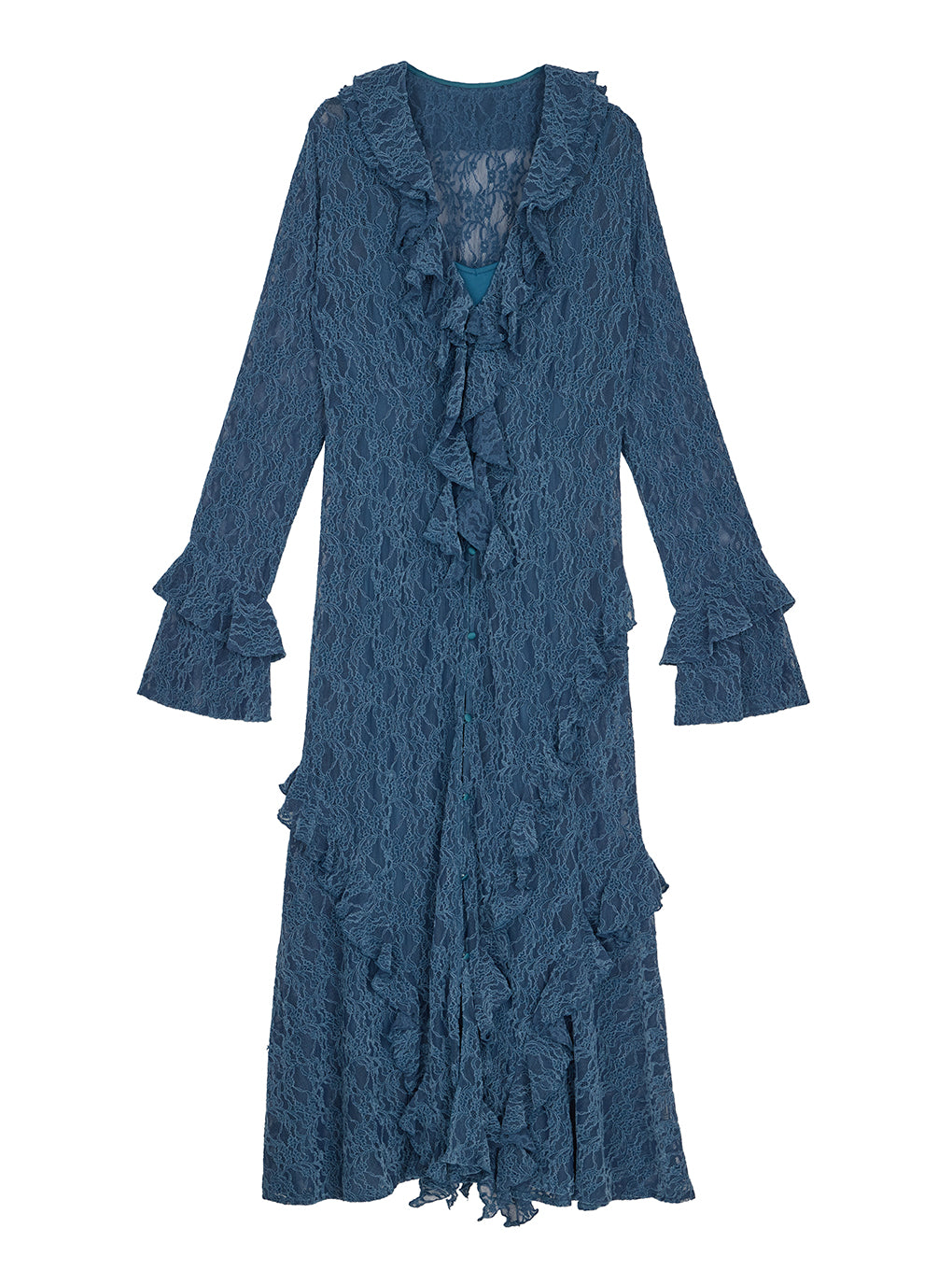 UND 2WAY CUT LACE FRILL DRESS