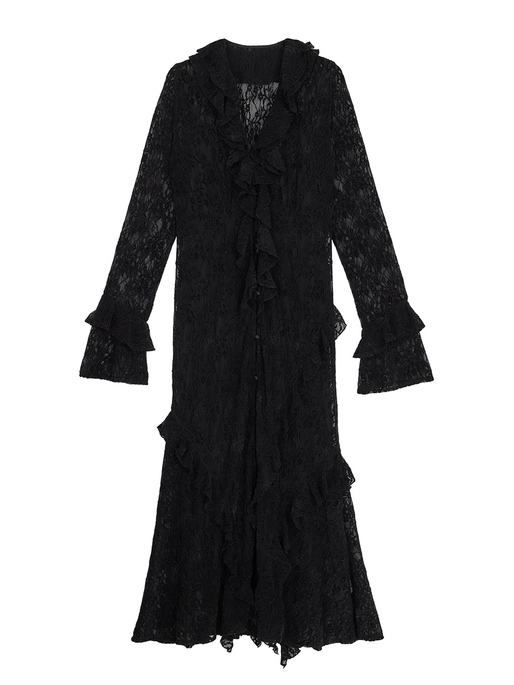 UND 2WAY CUT LACE FRILL DRESS