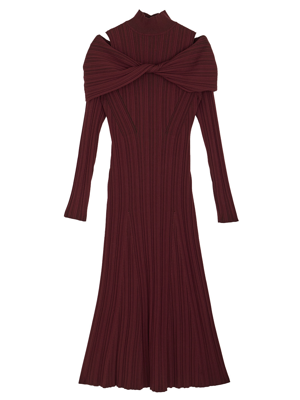 UND RANDOM RIB OFF SHOULDER KNIT DRESS