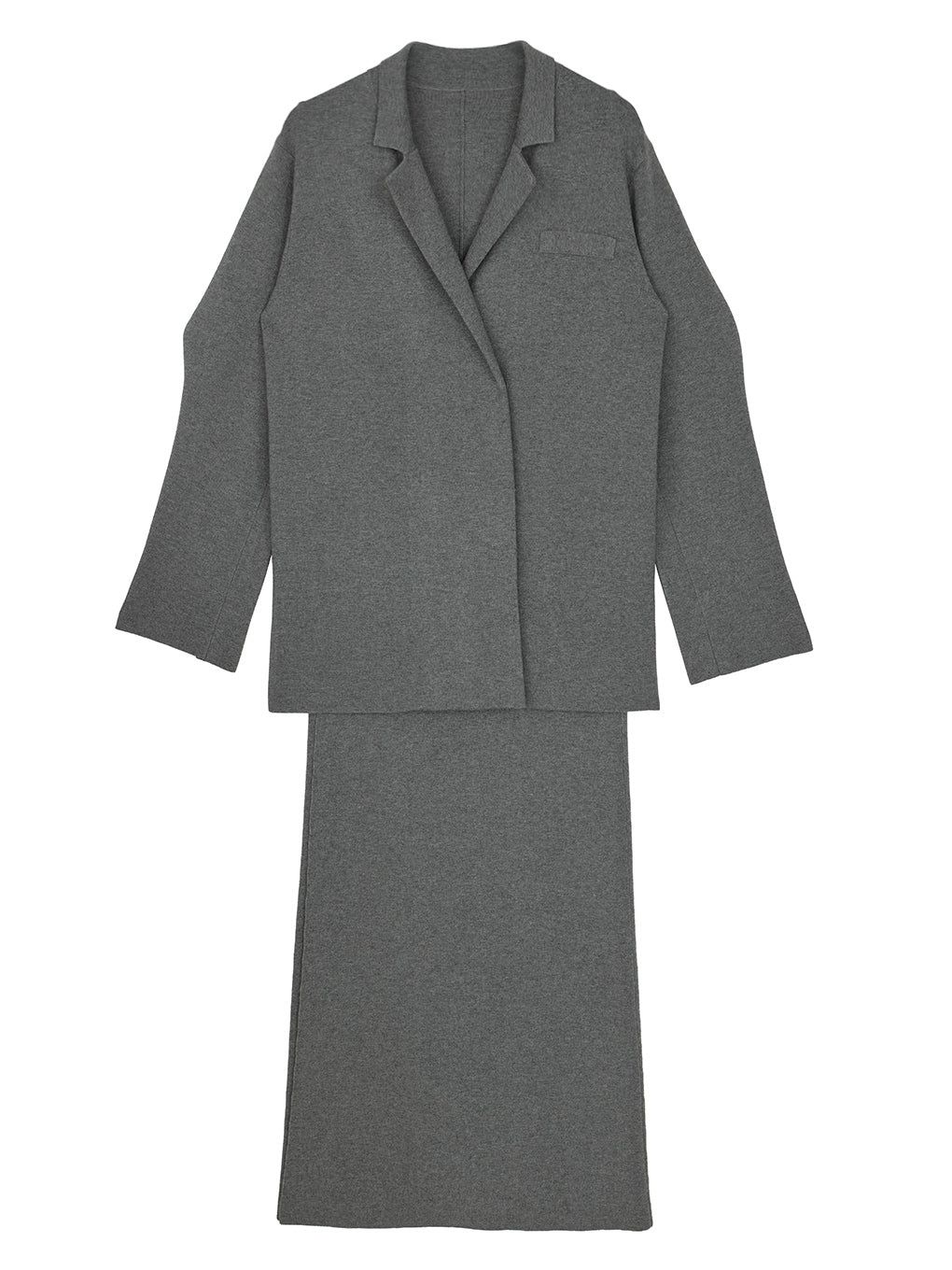 UND JACKET WINDING SKIRT KNIT SET DRESS