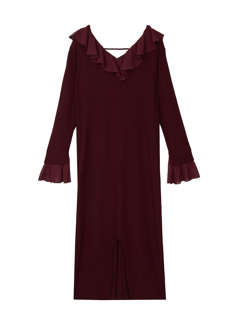 UND 2WAY RUFFLE COLLAR KNIT DRESS