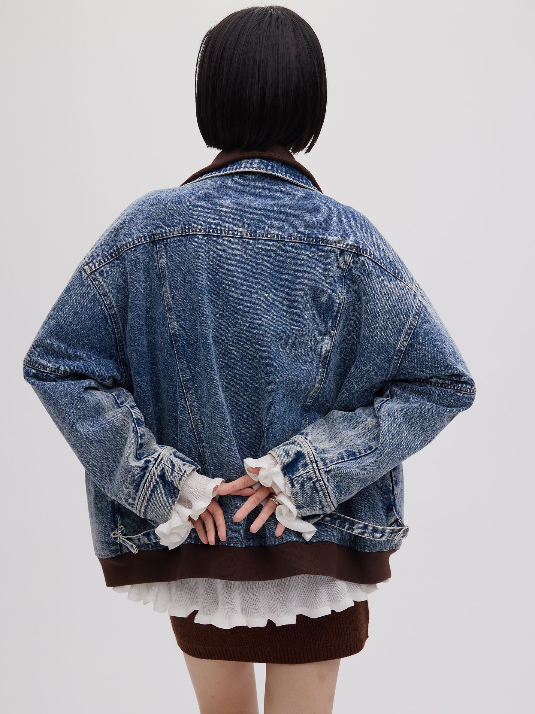 RIB MIX DENIM BLOUSON