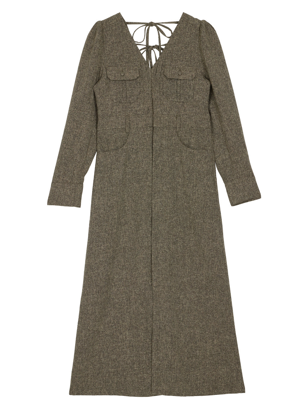 ADORABLE BACK RIBBON TWEED DRESS