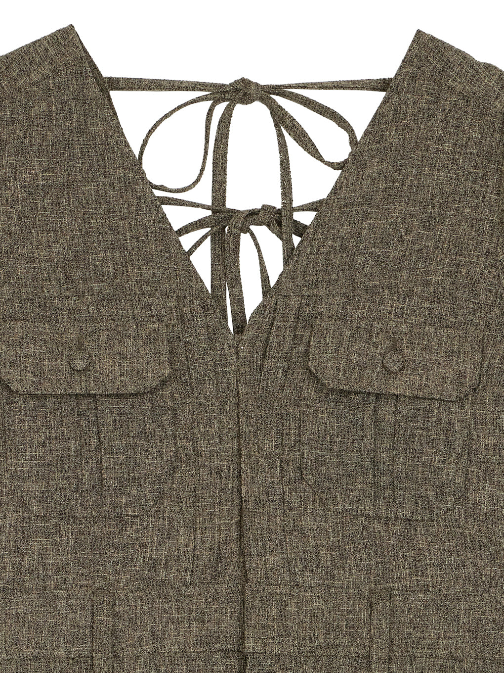 ADORABLE BACK RIBBON TWEED DRESS