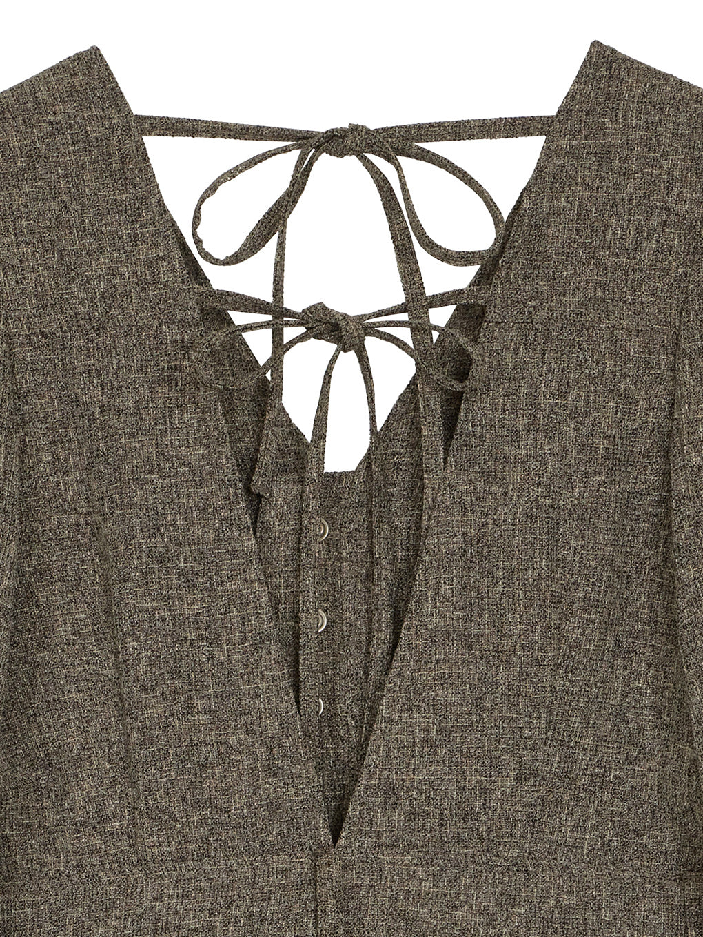 ADORABLE BACK RIBBON TWEED DRESS