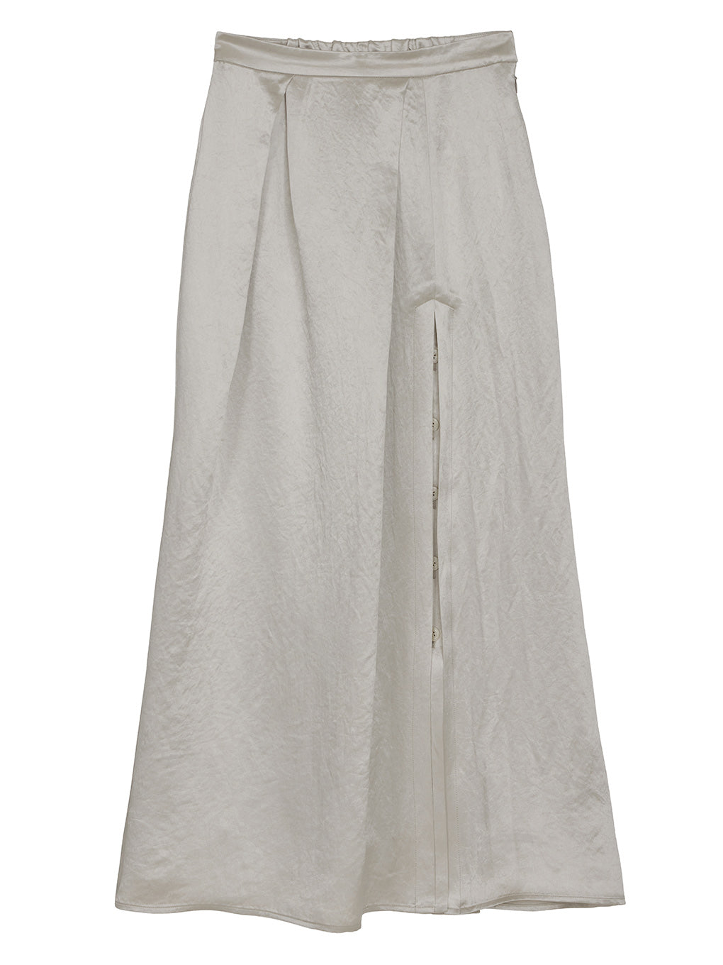 HEAVY SATIN ASYMMETRY TUCK SKIRT