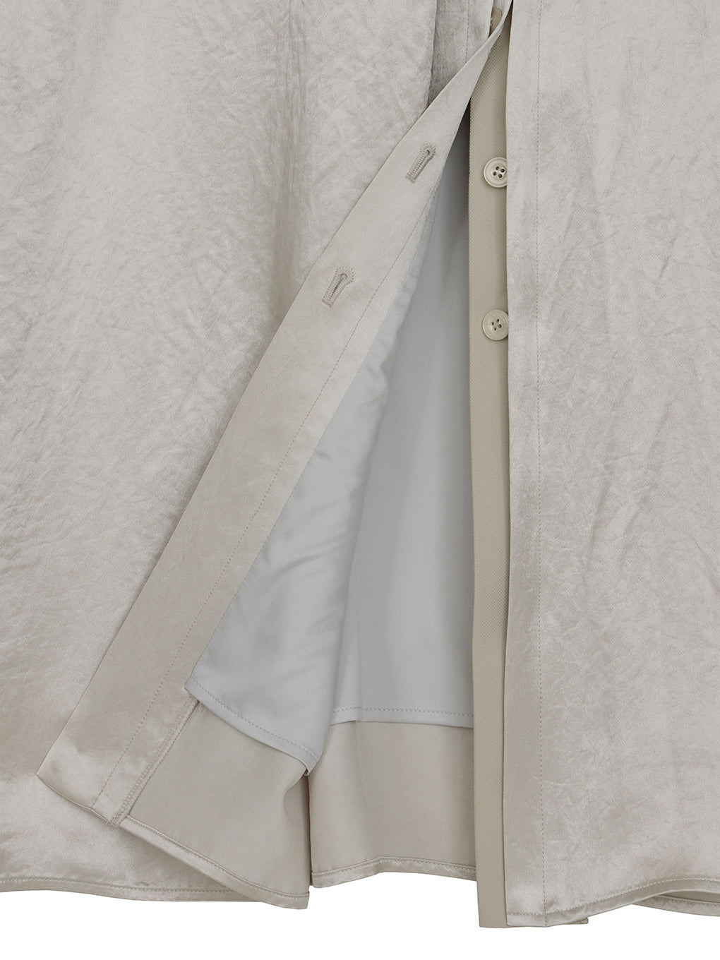 HEAVY SATIN ASYMMETRY TUCK SKIRT