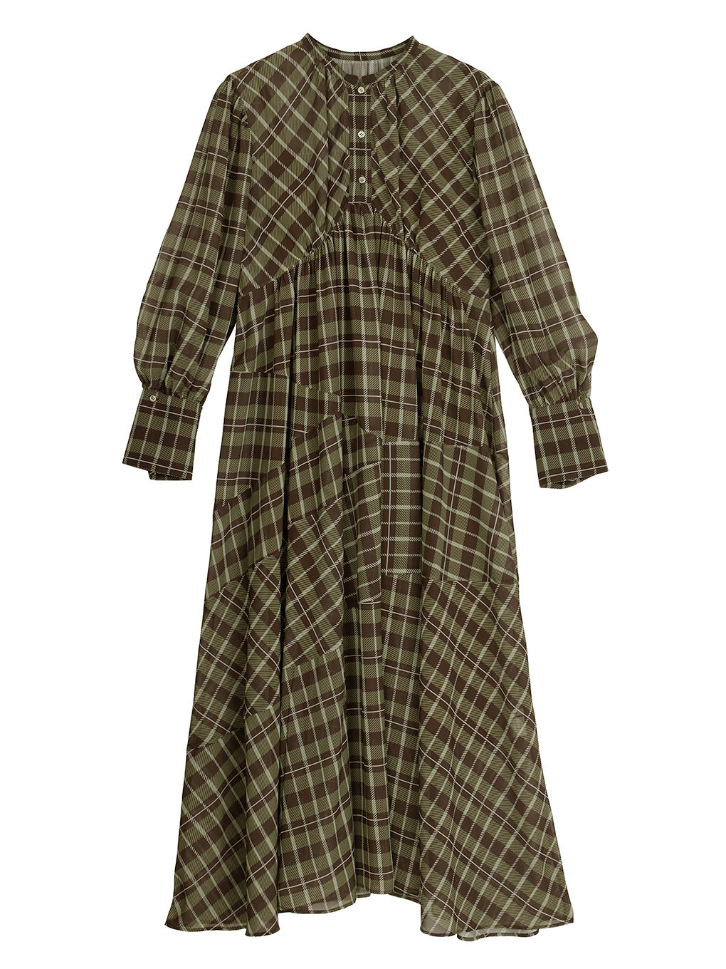 IRREGULAR PLAID PATTERN DRESS