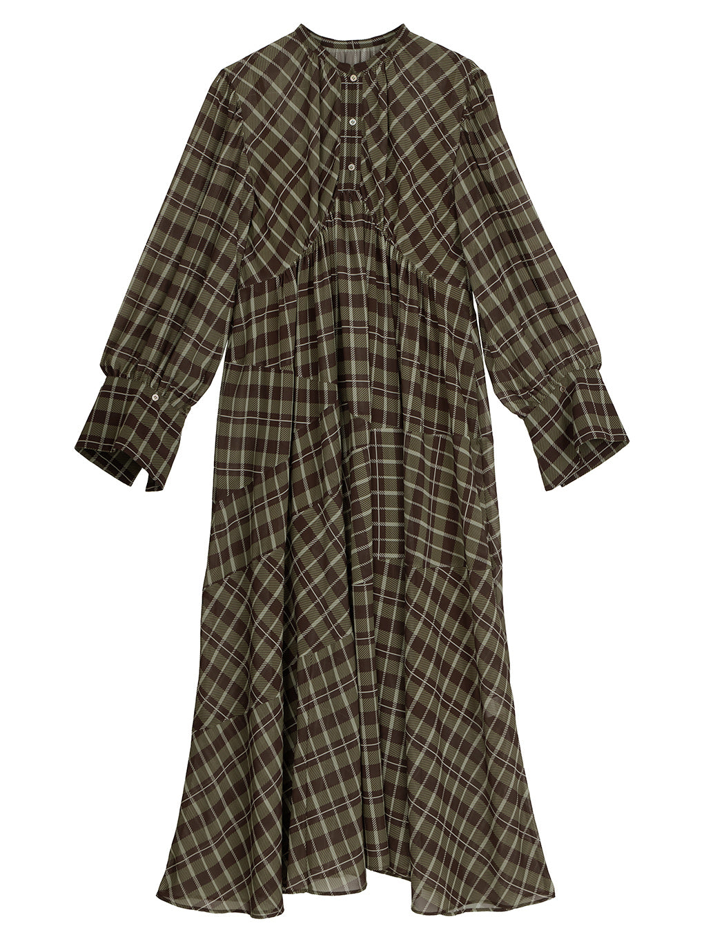 IRREGULAR PLAID PATTERN DRESS