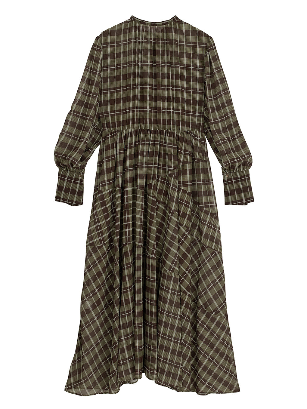 IRREGULAR PLAID PATTERN DRESS
