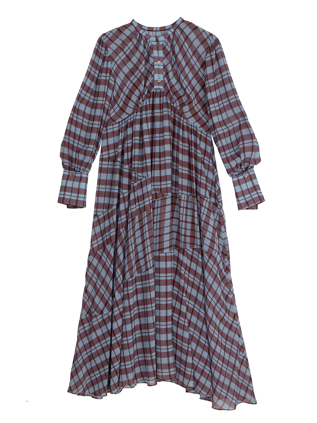 IRREGULAR PLAID PATTERN DRESS