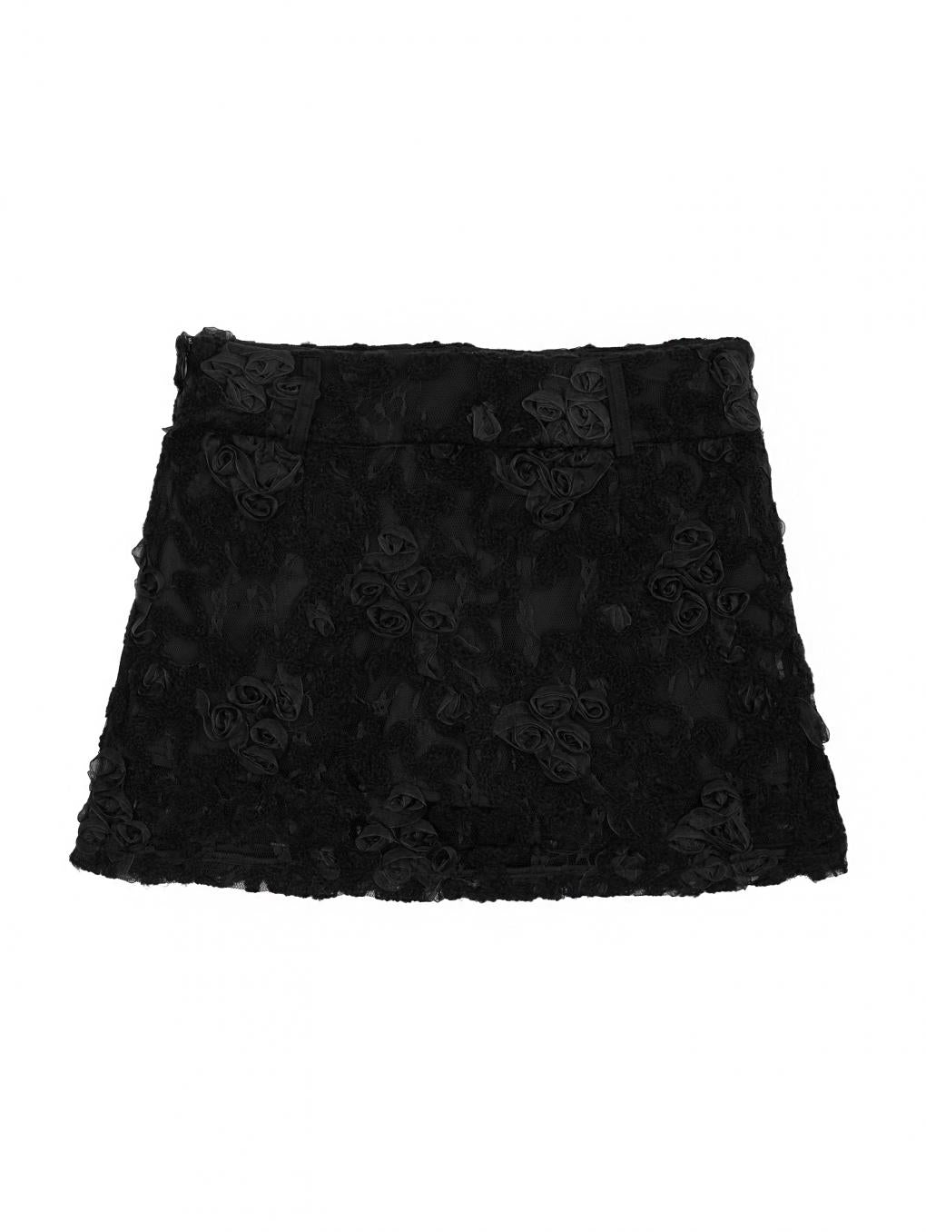 FLOWER MIX LACE SHEER SKIRT