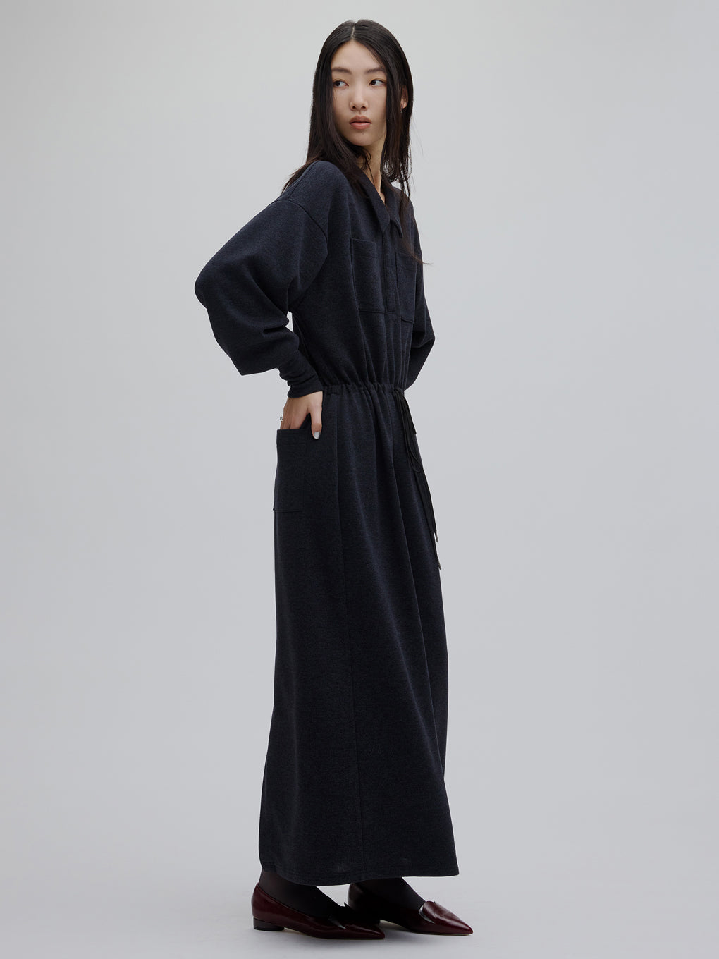 RELAX DRAWSTRING SWEAT DRESS