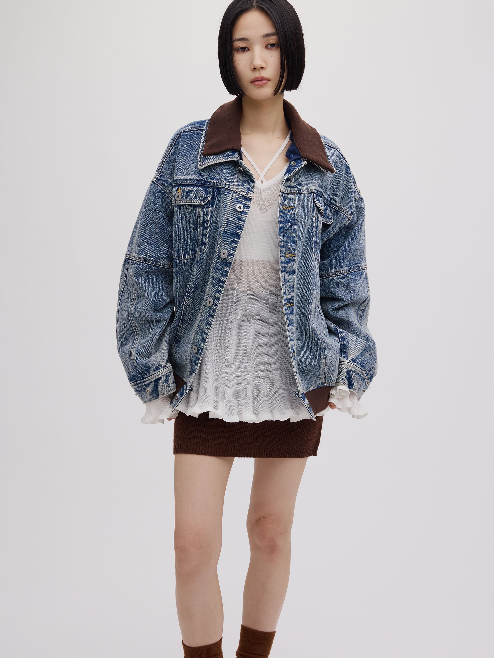 RIB MIX DENIM BLOUSON