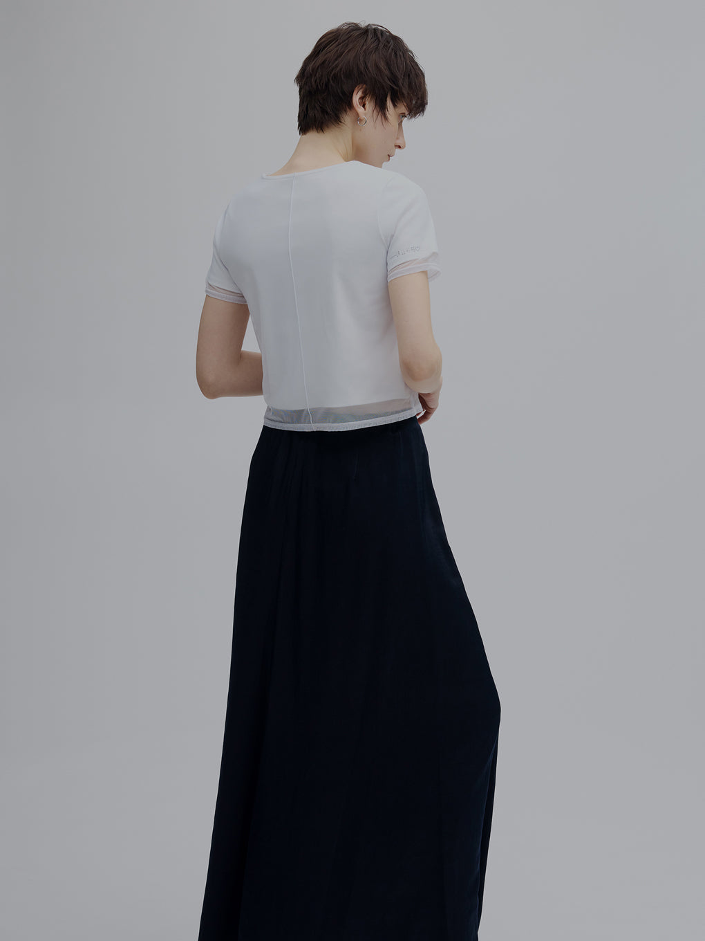 SHEER LAYERED GLIMMER GRAPHIC TEE