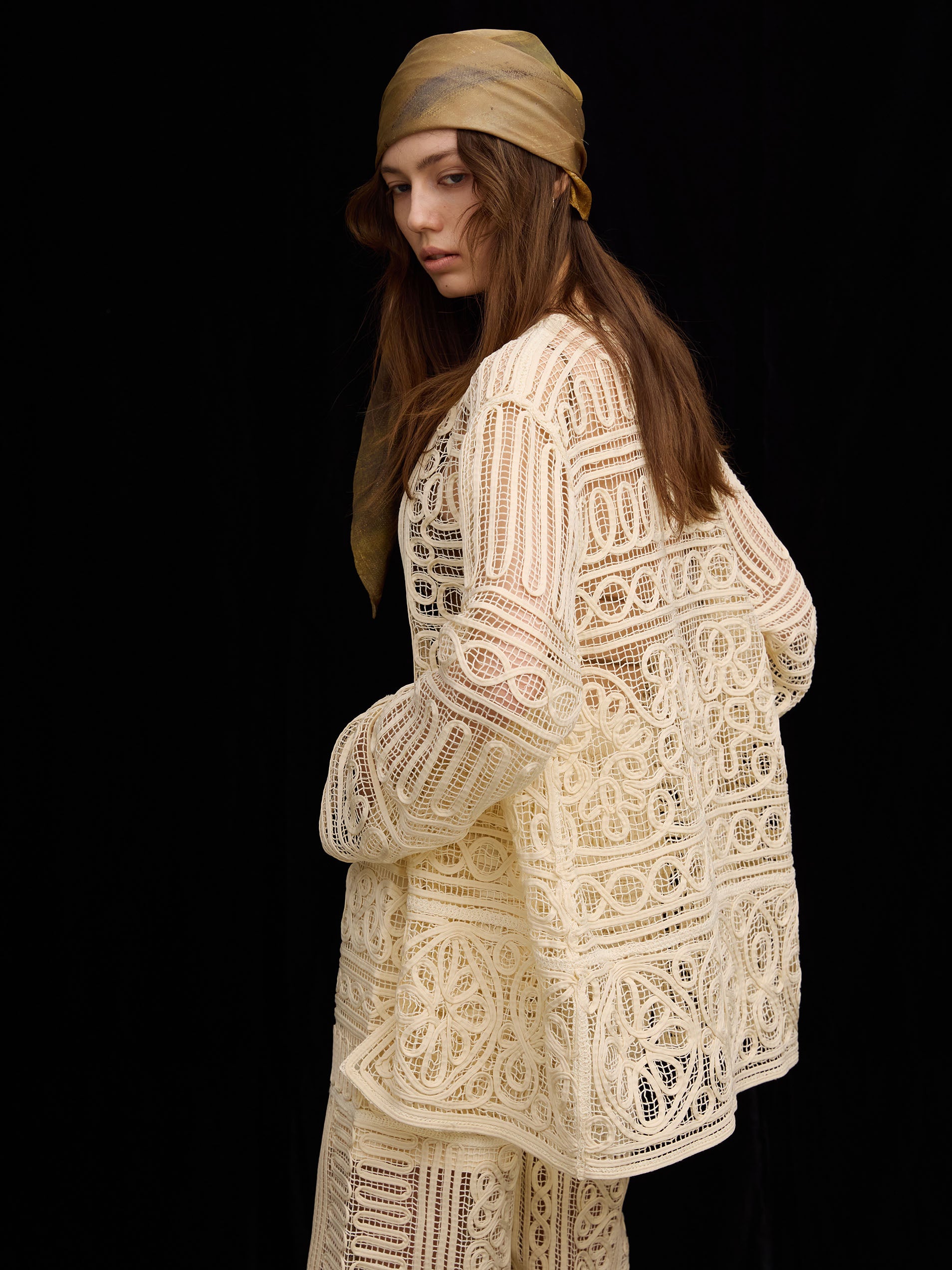 BATTEN LACE LIKE KNIT JACKET