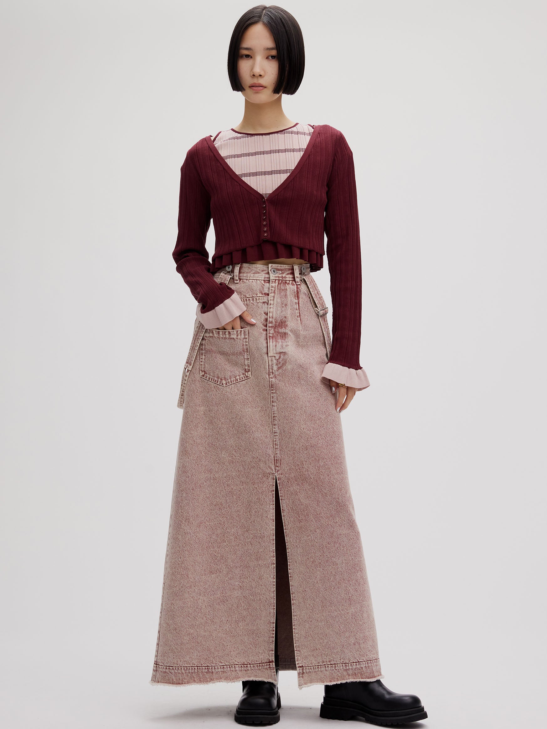 MEDI INVERT SUSPENDER DENIM SKIRT