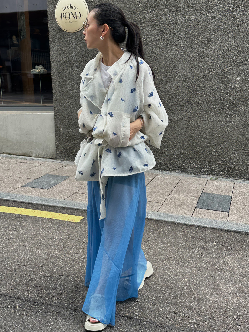 DOT FLOWER VEIL TRENCH