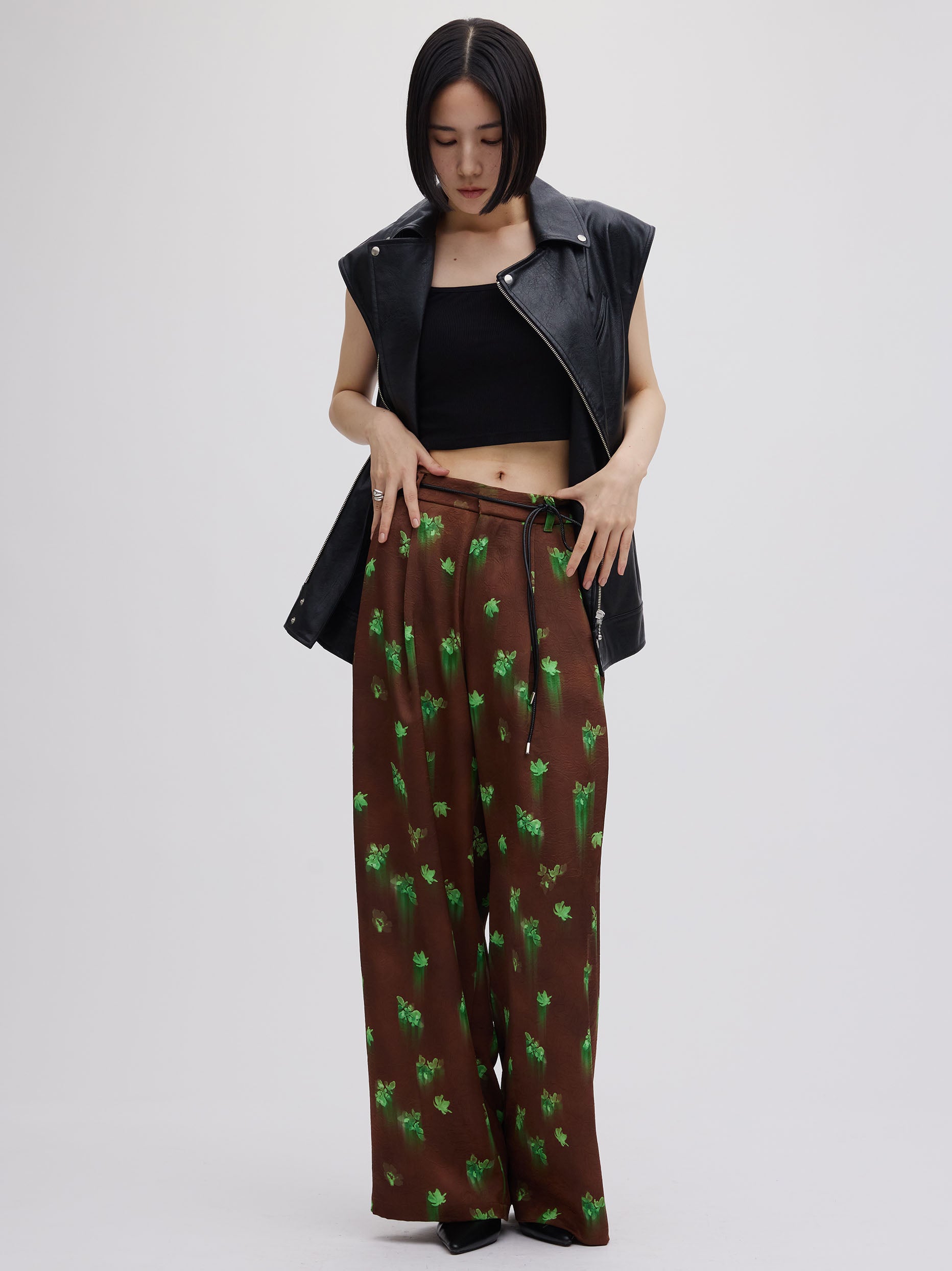 CLARA SATIN TUCK PANTS