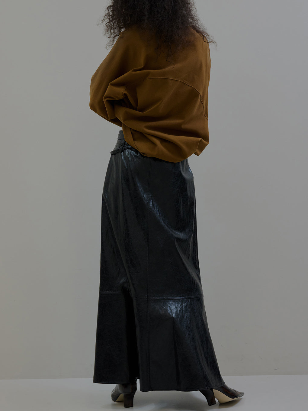 WAIST DESIGN BELT SEMI FLARE SKIRT
