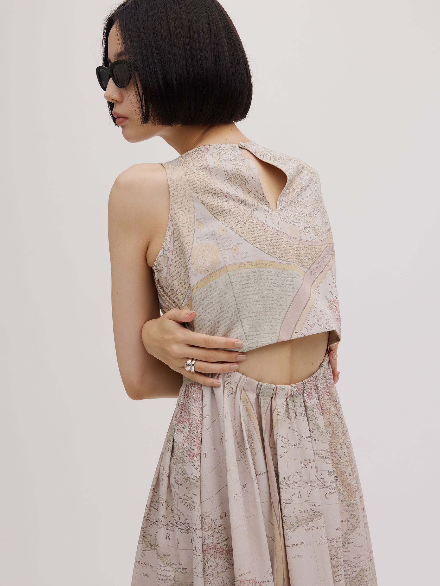 CARTOGRAPHIC PATTERN DRESS