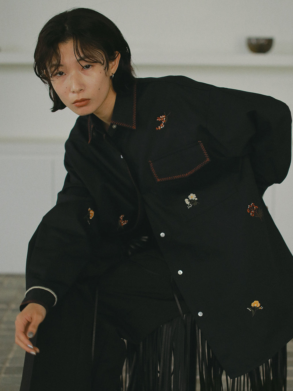 トップス Ameri Vintage SMALL FLOWER OVER SHIRT Ameri SMALL FLOWER OVER SHIRT