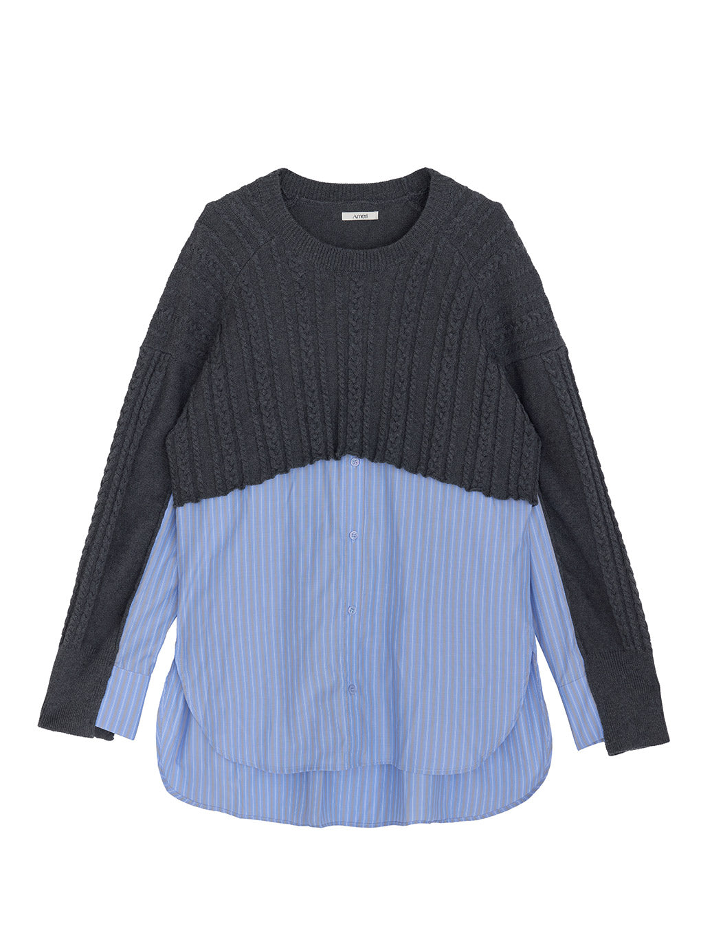 CABLE KNIT DOCKING SHIRT TOP