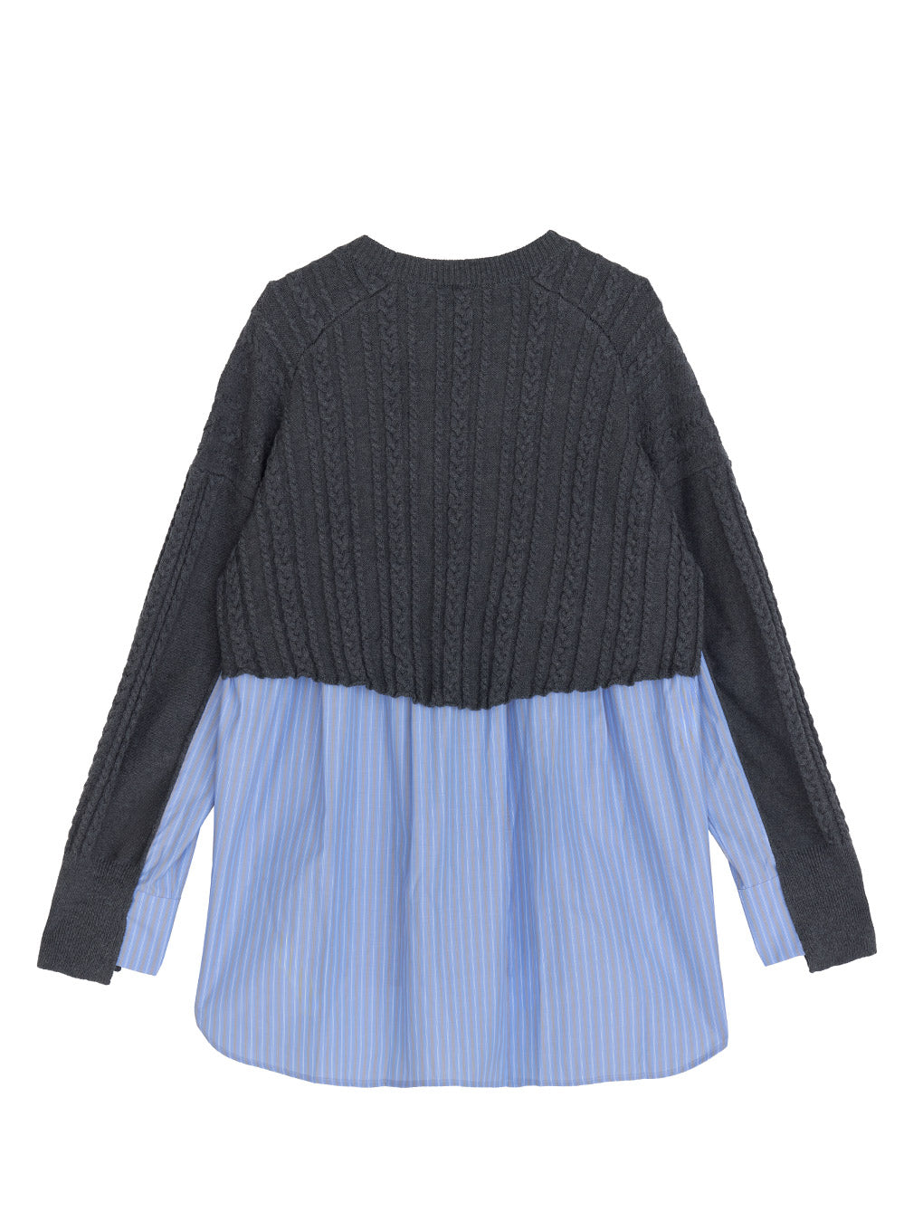 CABLE KNIT DOCKING SHIRT TOP