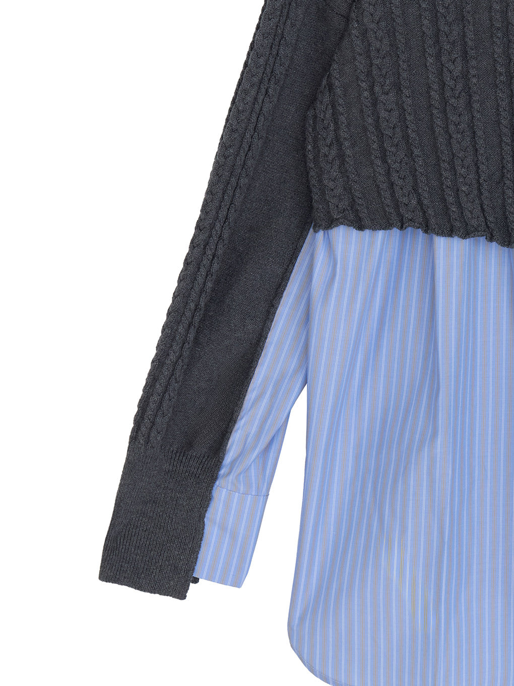 CABLE KNIT DOCKING SHIRT TOP