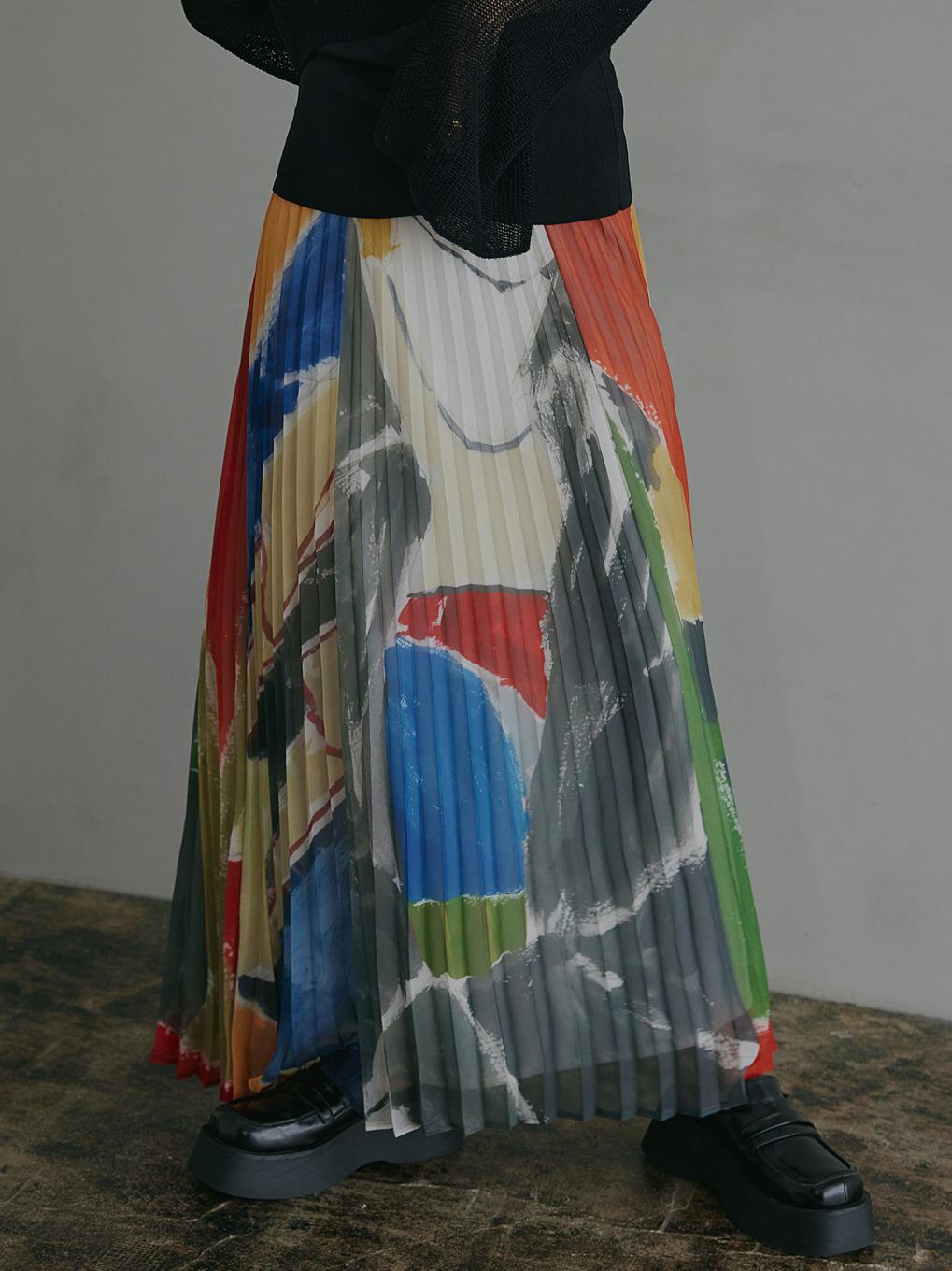 MY DEAR SHEER PLEATS SKIRT｜プリーツスカート