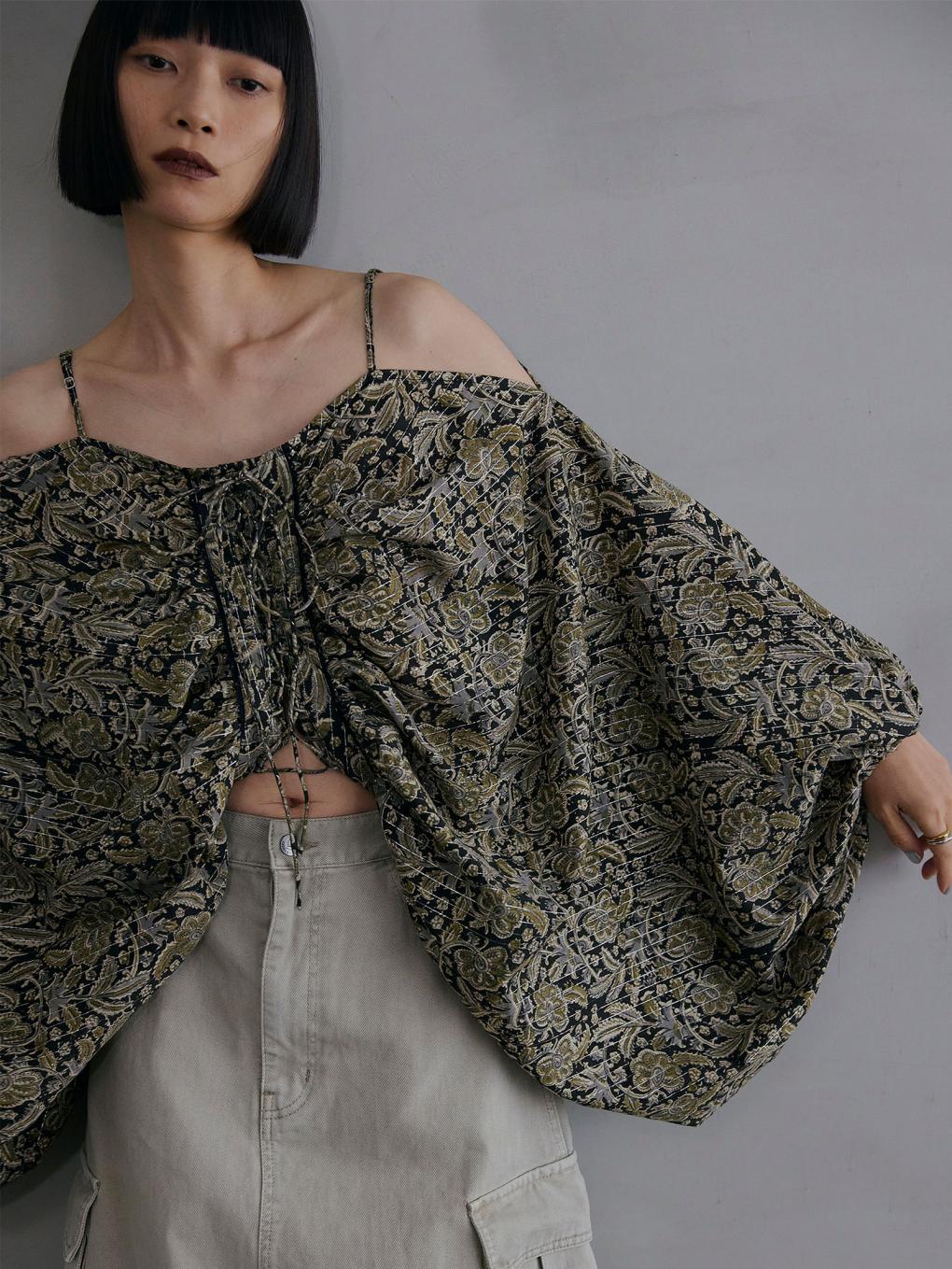 INDIA PRINT TURN OVER BLOUSE 