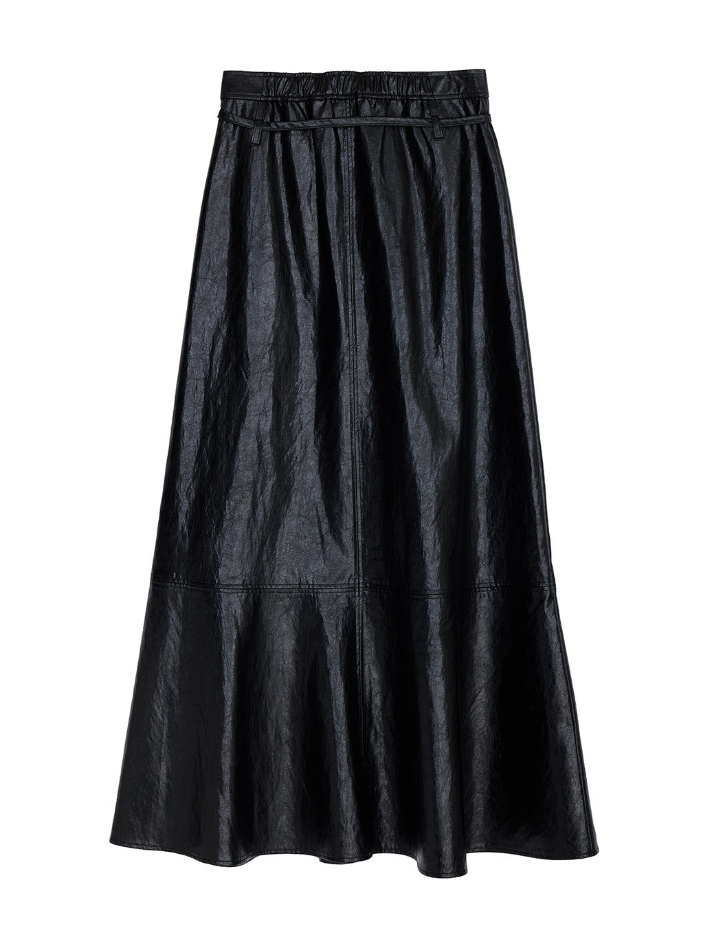 WAIST DESIGN BELT SEMI FLARE SKIRT