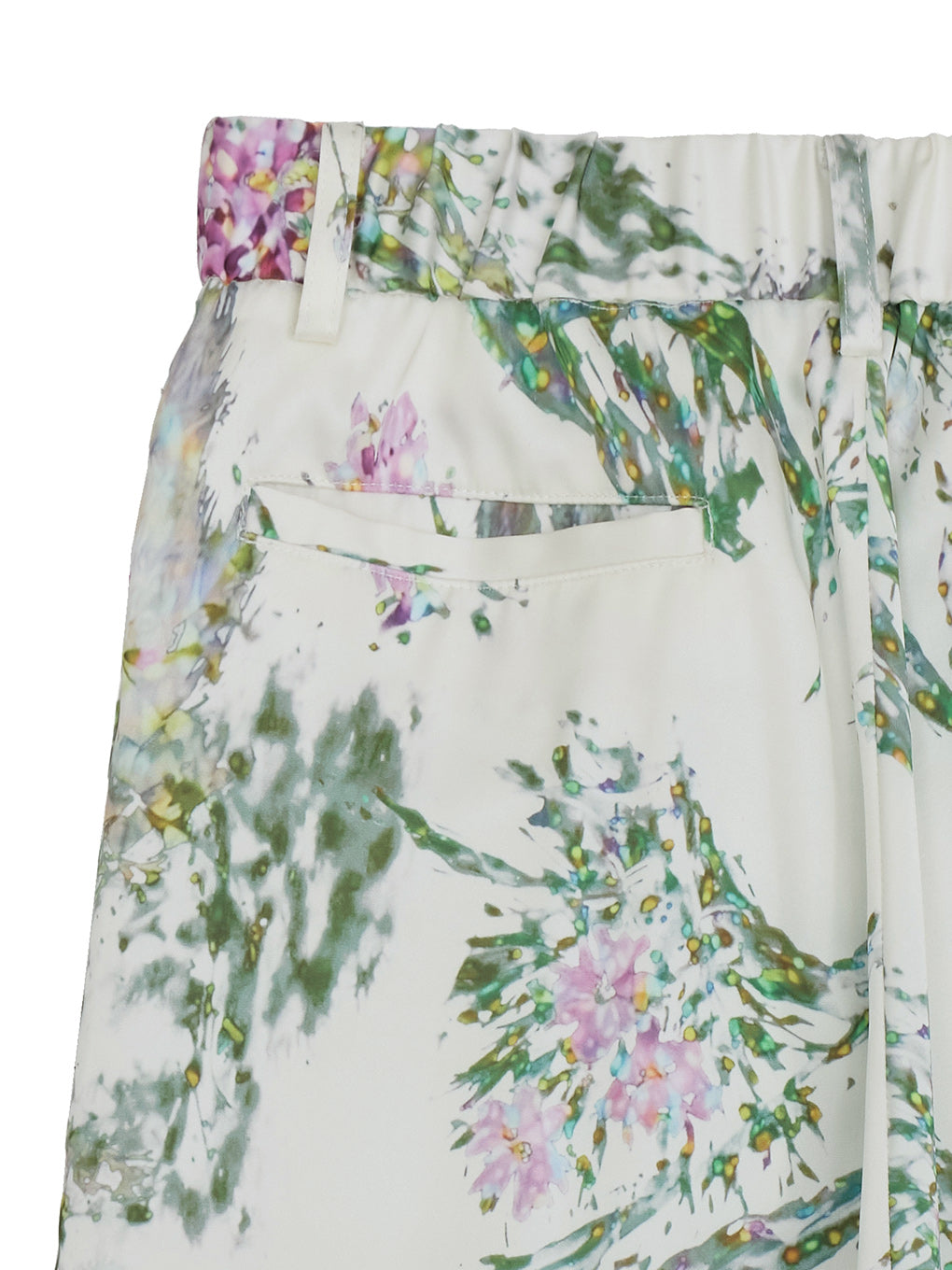 HOLOGRAM FLOWER TUCK WIDE PANTS