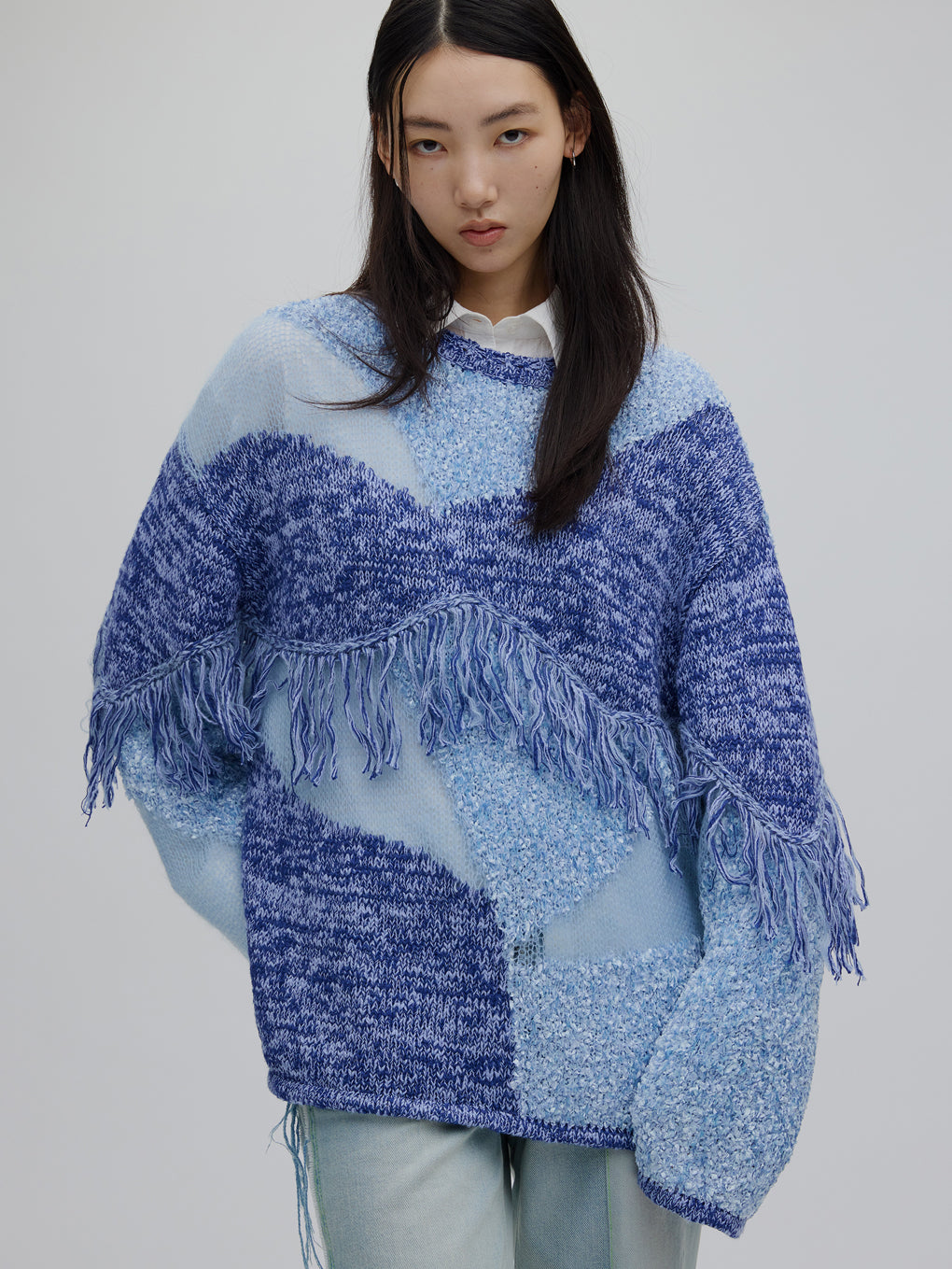 DOCKING PATTERN FRINGE KNIT