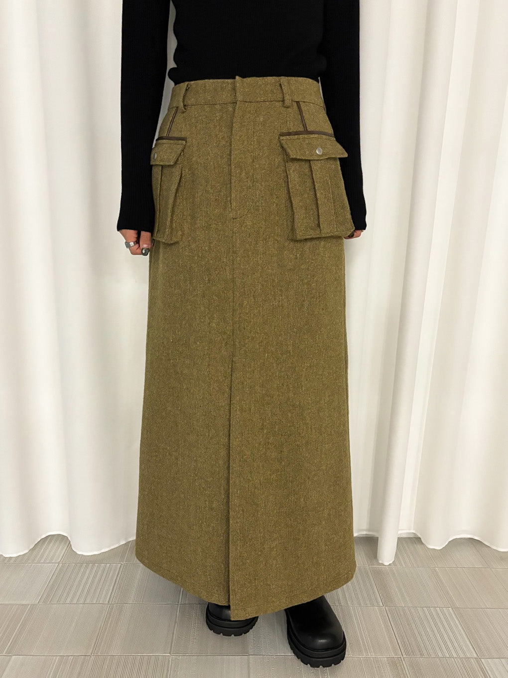UND TWEED WORK DETAIL SKIRT