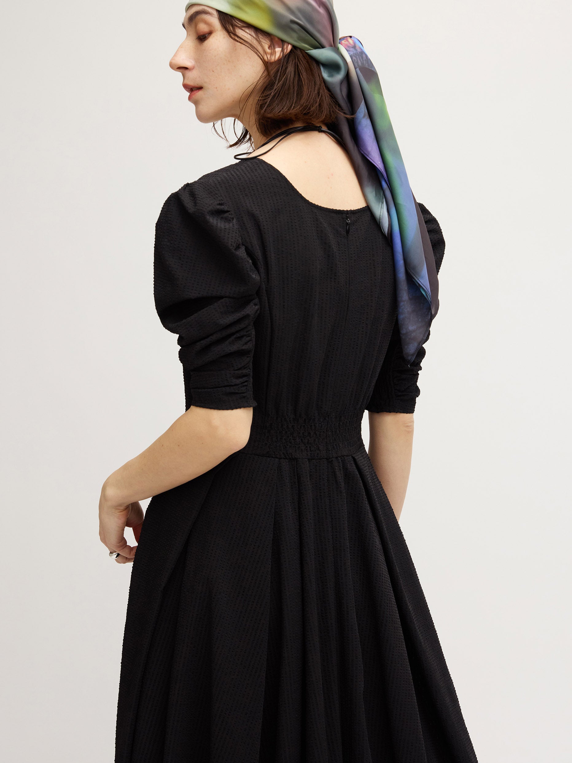 SEERSUCKER VOLUME HEM DRESS